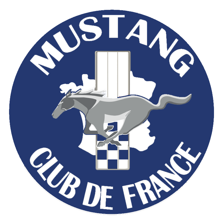 logo en blanc du mustang club de France